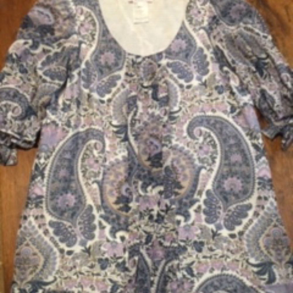 Paisley retro silk/cotton blend mini dress/tunic.